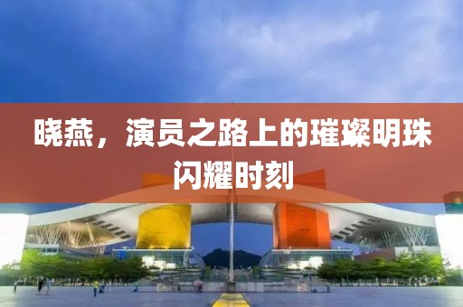 晓燕，演员之路上的璀璨明珠闪耀时刻