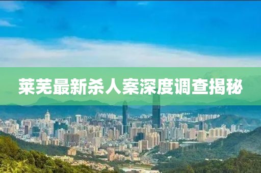莱芜最新杀人案深度调查揭秘