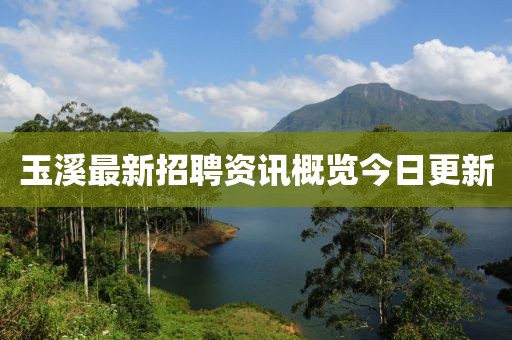 玉溪最新招聘资讯概览今日更新