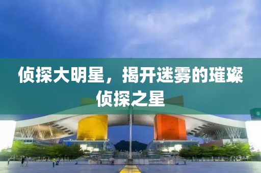 侦探大明星，揭开迷雾的璀璨侦探之星