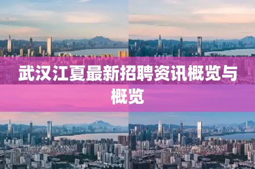 武汉江夏最新招聘资讯概览与概览