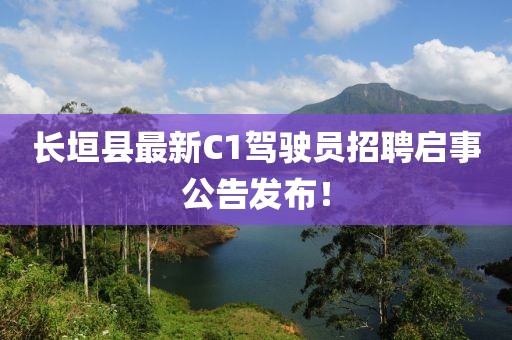 长垣县最新C1驾驶员招聘启事公告发布！