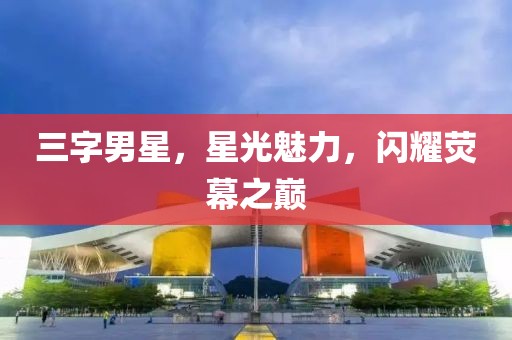 三字男星，星光魅力，闪耀荧幕之巅