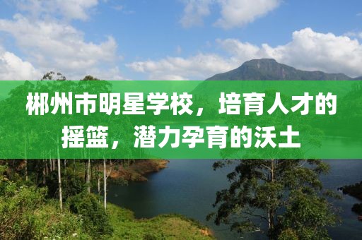 郴州市明星学校，培育人才的摇篮，潜力孕育的沃土