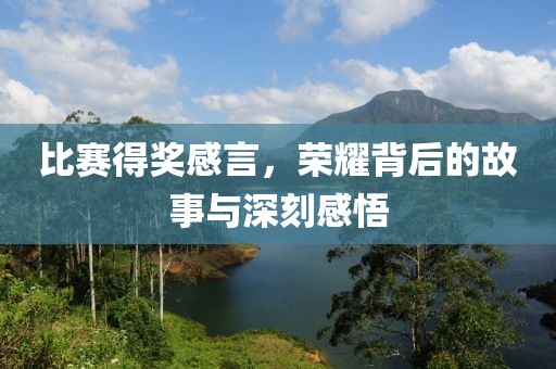比赛得奖感言，荣耀背后的故事与深刻感悟