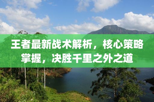 王者最新战术解析，核心策略掌握，决胜千里之外之道