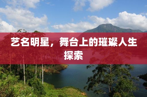 艺名明星，舞台上的璀璨人生探索