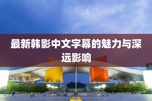 最新韩影中文字幕的魅力与深远影响