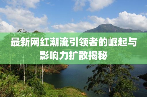 最新网红潮流引领者的崛起与影响力扩散揭秘