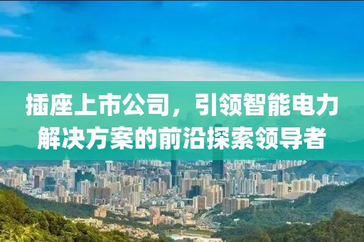 插座上市公司，引领智能电力解决方案的前沿探索领导者