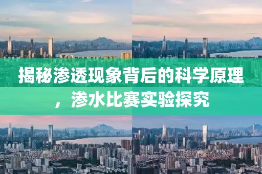 揭秘渗透现象背后的科学原理，渗水比赛实验探究