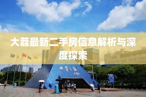 大荔最新二手房信息解析与深度探索