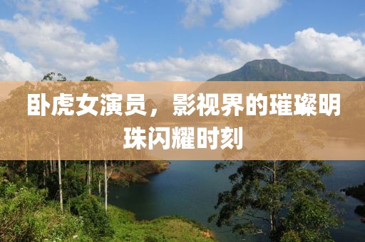 卧虎女演员，影视界的璀璨明珠闪耀时刻
