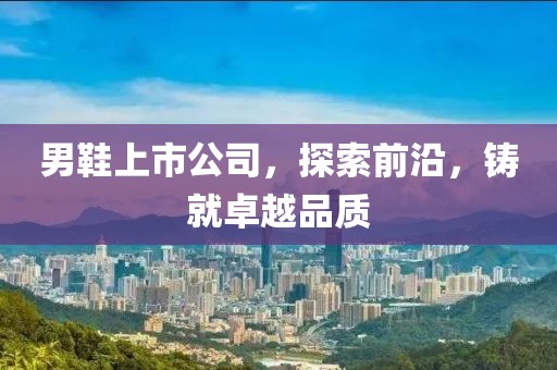 男鞋上市公司，探索前沿，铸就卓越品质