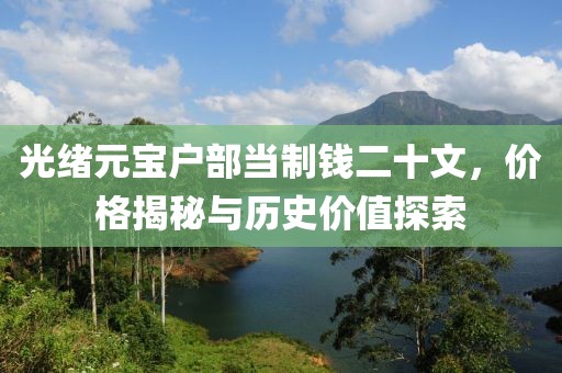 光绪元宝户部当制钱二十文，价格揭秘与历史价值探索