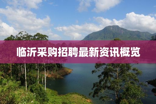 临沂采购招聘最新资讯概览