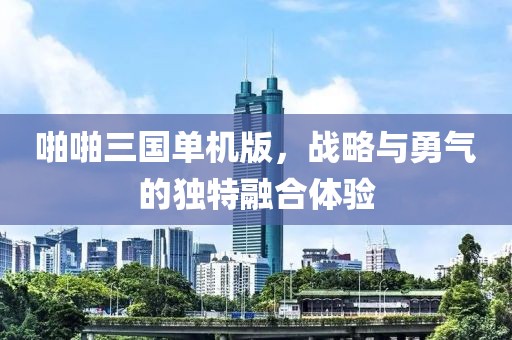 啪啪三国单机版，战略与勇气的独特融合体验