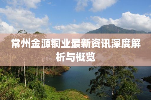 常州金源铜业最新资讯深度解析与概览