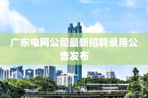 广东电网公司最新招聘录用公告发布