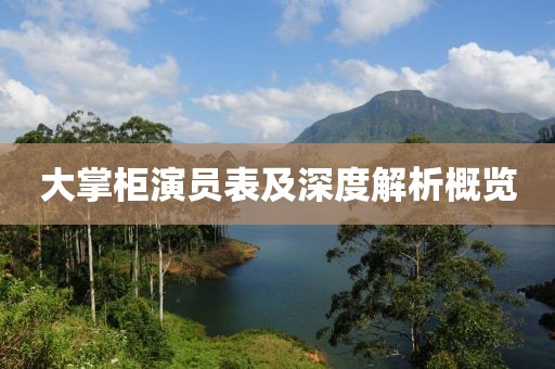 大掌柜演员表及深度解析概览