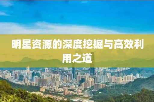明星资源的深度挖掘与高效利用之道
