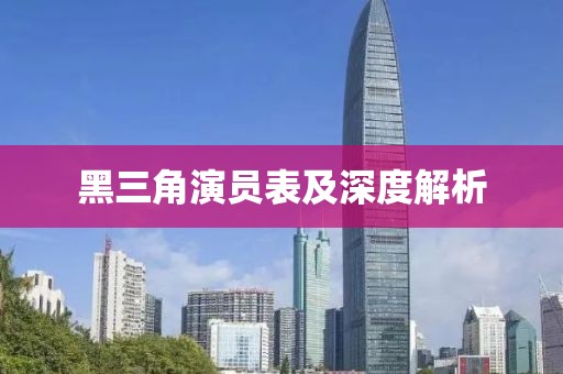 黑三角演员表及深度解析