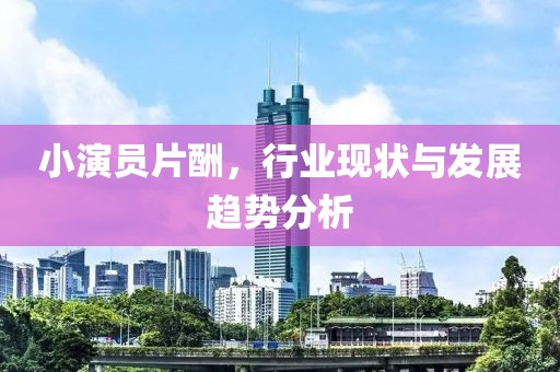 小演员片酬，行业现状与发展趋势分析