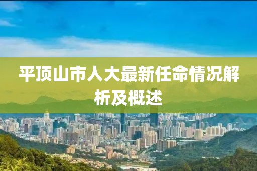 平顶山市人大最新任命情况解析及概述