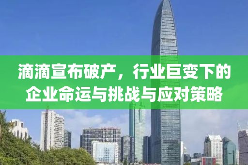 滴滴宣布破产，行业巨变下的企业命运与挑战与应对策略