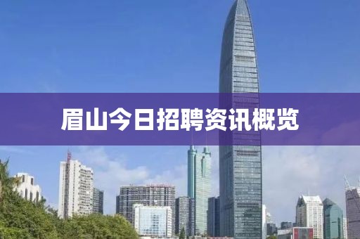 眉山今日招聘资讯概览