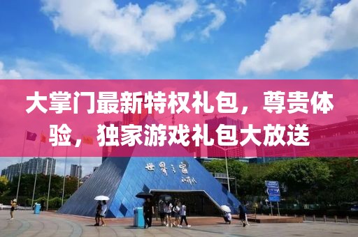 大掌门最新特权礼包，尊贵体验，独家游戏礼包大放送