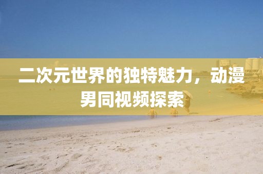 二次元世界的独特魅力，动漫男同视频探索