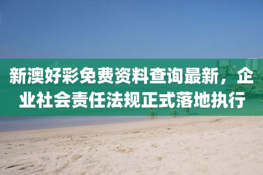 新澳好彩免费资料查询最新，企业社会责任法规正式落地执行