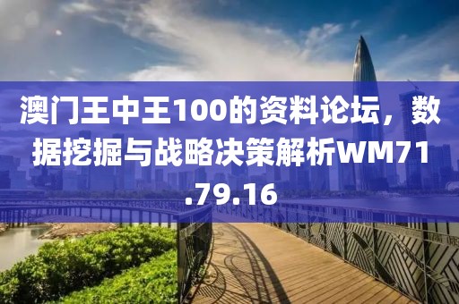 澳门王中王100的资料论坛，数据挖掘与战略决策解析WM71.79.16