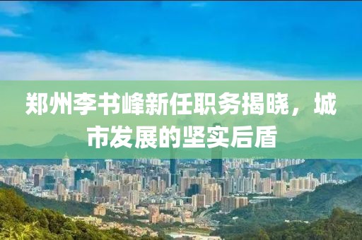 郑州李书峰新任职务揭晓，城市发展的坚实后盾