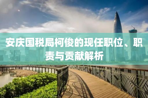 安庆国税局柯俊的现任职位、职责与贡献解析