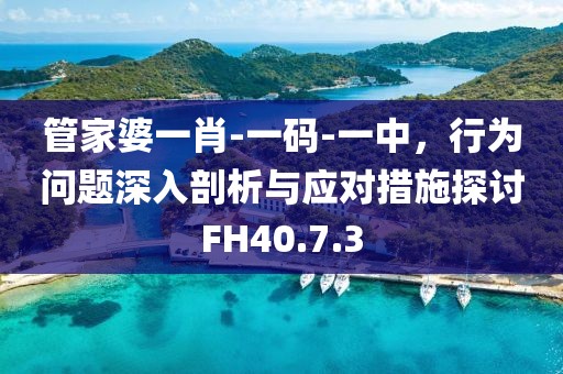 管家婆一肖-一码-一中，行为问题深入剖析与应对措施探讨FH40.7.3