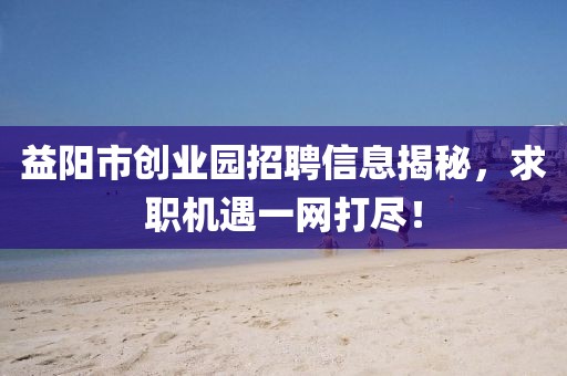 益阳市创业园招聘信息揭秘，求职机遇一网打尽！