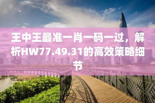 王中王最准一肖一码一过，解析HW77.49.31的高效策略细节