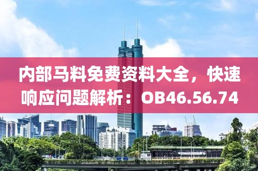 内部马料免费资料大全，快速响应问题解析：OB46.56.74