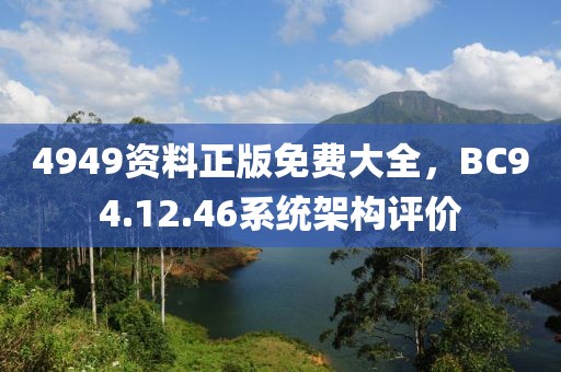 4949资料正版免费大全，BC94.12.46系统架构评价