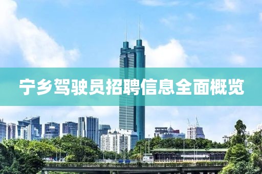 宁乡驾驶员招聘信息全面概览