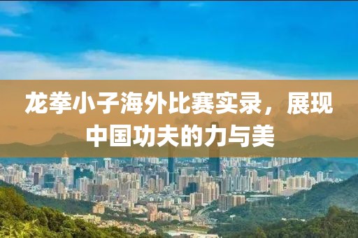 龙拳小子海外比赛实录，展现中国功夫的力与美