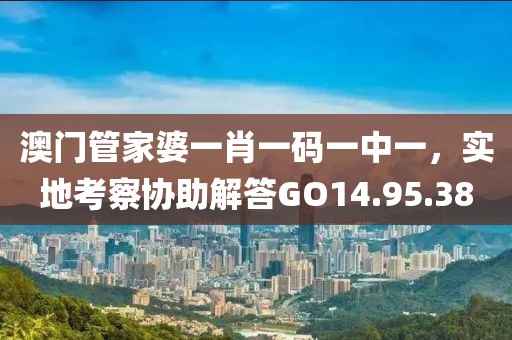 澳门管家婆一肖一码一中一，实地考察协助解答GO14.95.38