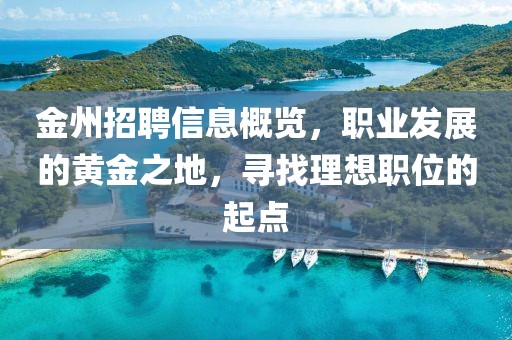 金州招聘信息概览,职业发展的黄金之地,寻找理想职位的起点