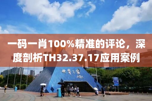一码一肖100%精准的评论，深度剖析TH32.37.17应用案例