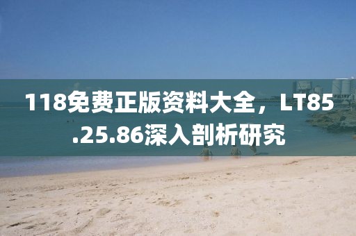 118免费正版资料大全，LT85.25.86深入剖析研究