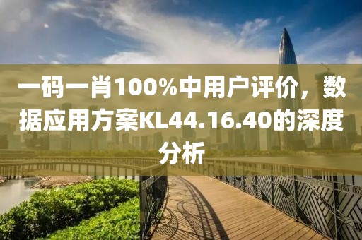 一码一肖100%中用户评价，数据应用方案KL44.16.40的深度分析