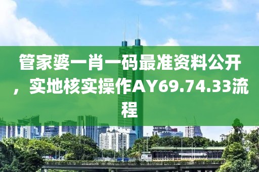 管家婆一肖一码最准资料公开，实地核实操作AY69.74.33流程