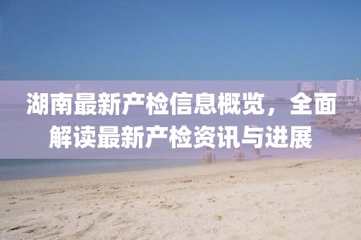 湖南最新产检信息概览,全面解读最新产检资讯与进展